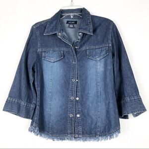 At Last Vintage Y2K Vtg Retro Cotton Cottage Western Fringe Shirt Juniors Medium